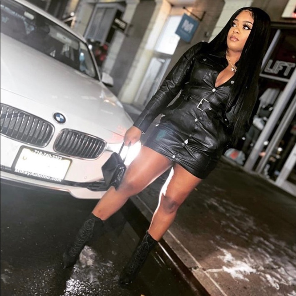 FASHION NOVA black leather dress